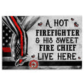 Ohaprints-Doormat-Outdoor-Indoor-Hot-Firefighter--His-Sweet-Fire-Chief-Custom-Personalized-Name-Rubber-Door-Mat-1082-18'' x 30''