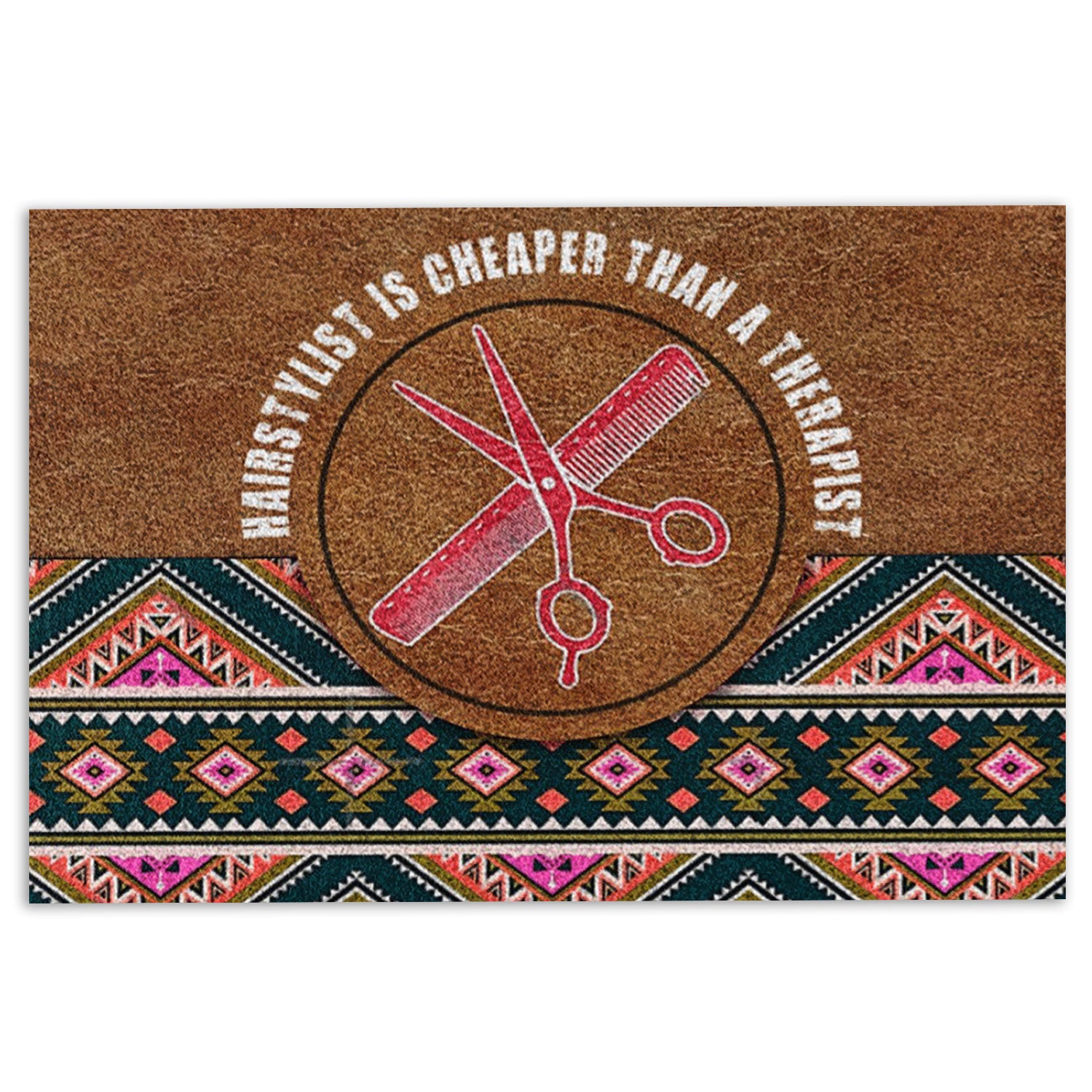 Ohaprints-Doormat-Outdoor-Indoor-Hairdresser-Cheaper-Than-Therapist-Rubber-Door-Mat-1087-18'' x 30''