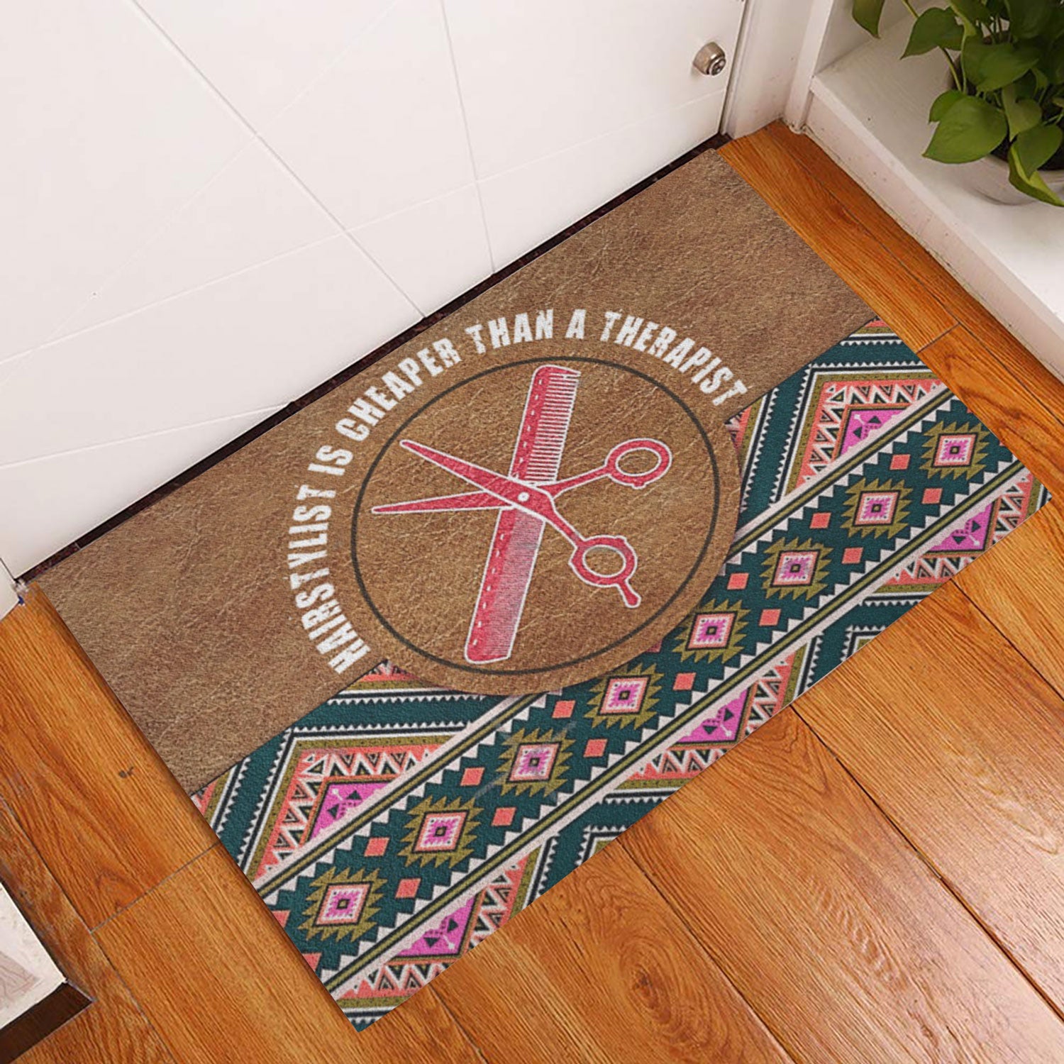 Ohaprints-Doormat-Outdoor-Indoor-Hairdresser-Cheaper-Than-Therapist-Rubber-Door-Mat-1087-