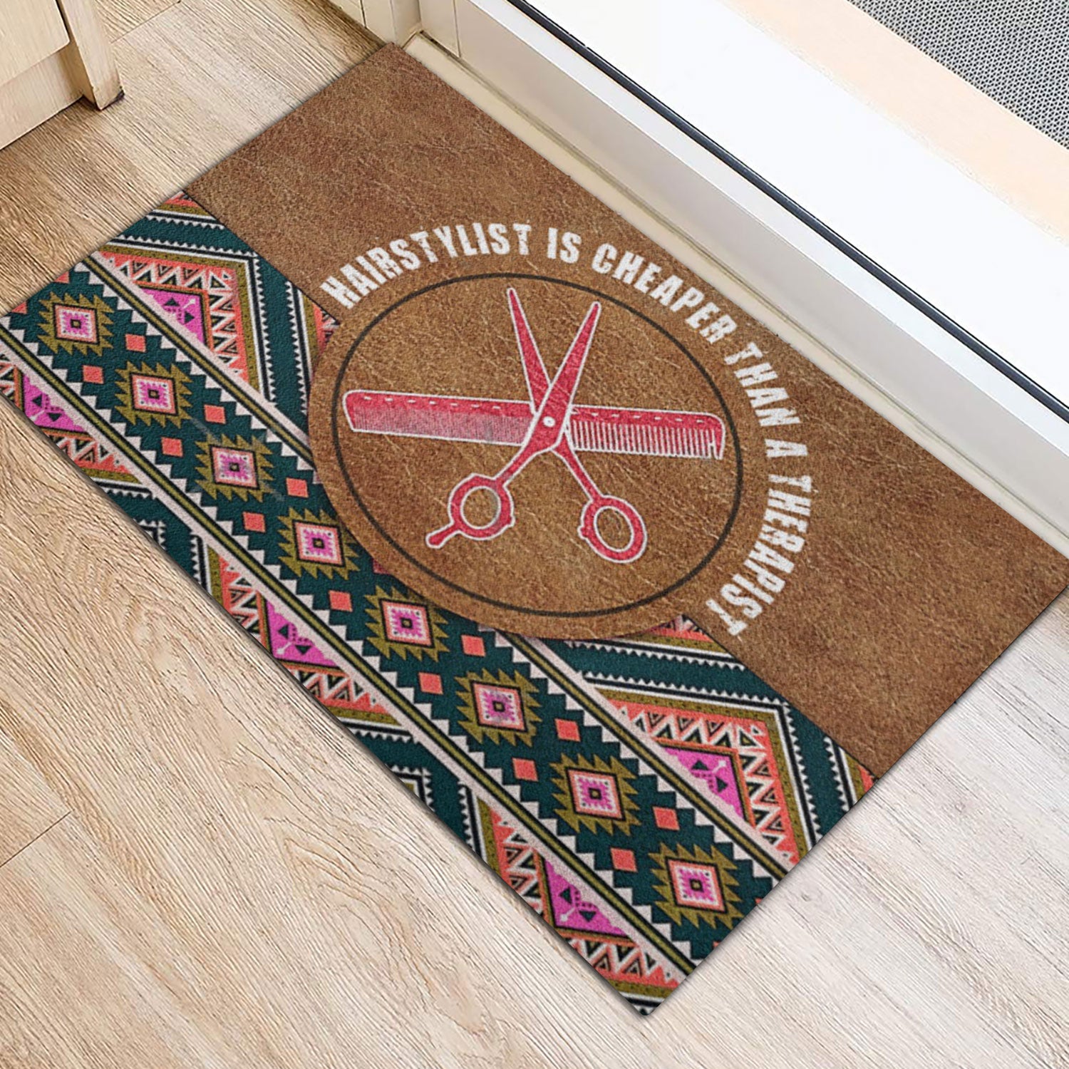 Ohaprints-Doormat-Outdoor-Indoor-Hairdresser-Cheaper-Than-Therapist-Rubber-Door-Mat-1087-