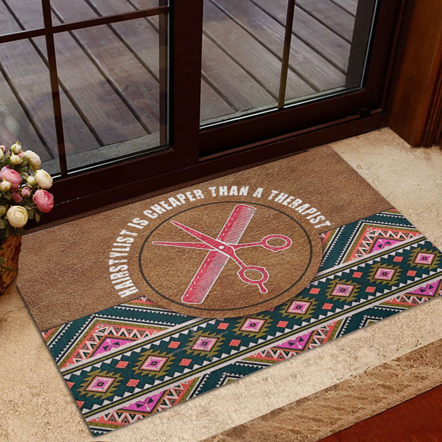 Ohaprints-Doormat-Outdoor-Indoor-Hairdresser-Cheaper-Than-Therapist-Rubber-Door-Mat-1087-