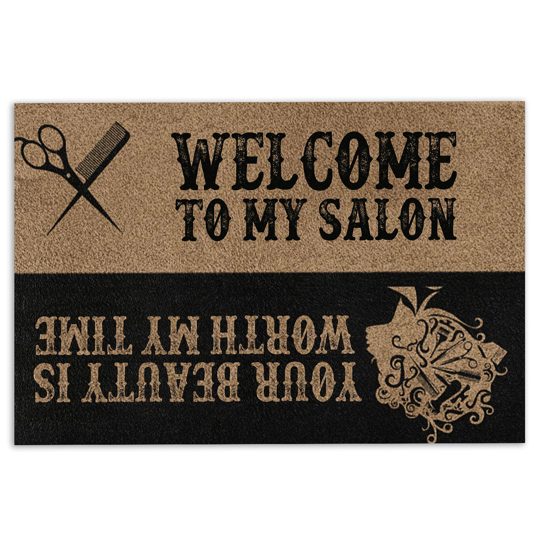 Ohaprints-Doormat-Outdoor-Indoor-Hairdresser-Welcome-To-My-Salon-Hairstylist-Rubber-Door-Mat-1090-18'' x 30''