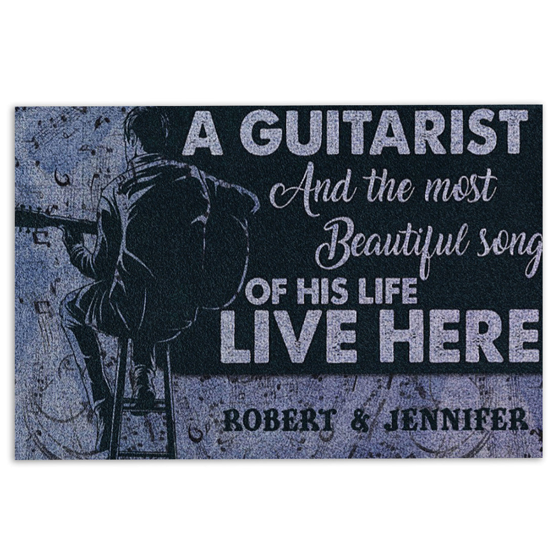 Ohaprints-Doormat-Outdoor-Indoor-A-Guitarist-And-The-Most-Beautiful-Song-Custom-Personalized-Name-Rubber-Door-Mat-1092-18'' x 30''