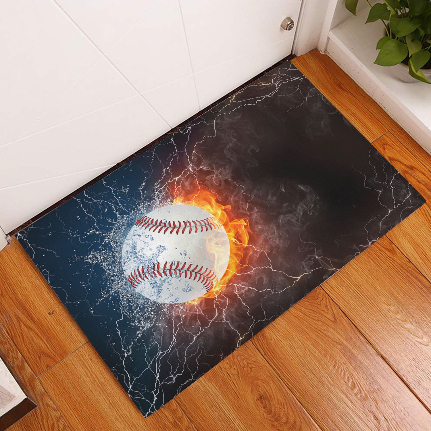 Ohaprints-Doormat-Outdoor-Indoor-Night-Baseball-Ball-In-Fire-And-Water-Thunder-Lightening-Rubber-Door-Mat-1114-