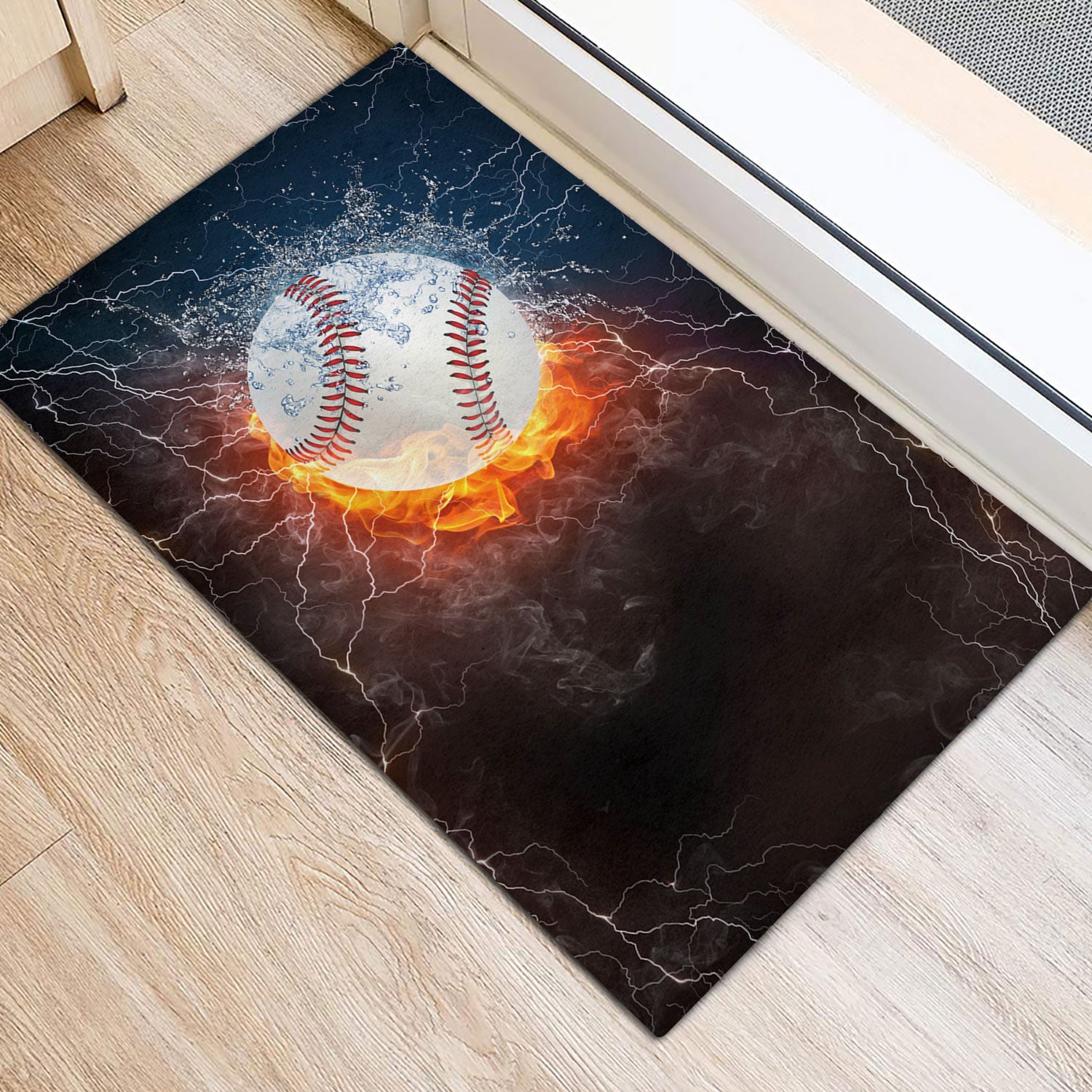 Ohaprints-Doormat-Outdoor-Indoor-Night-Baseball-Ball-In-Fire-And-Water-Thunder-Lightening-Rubber-Door-Mat-1114-