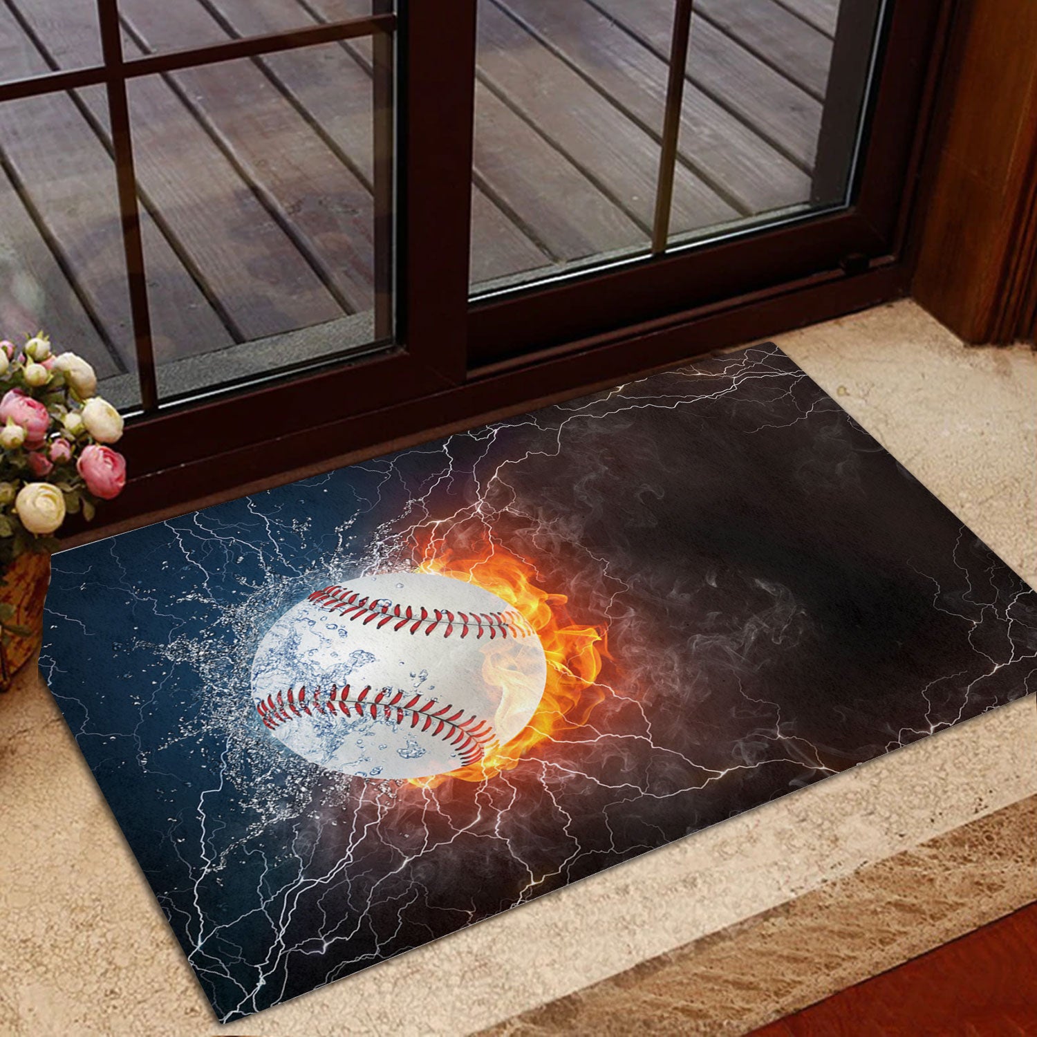 Ohaprints-Doormat-Outdoor-Indoor-Night-Baseball-Ball-In-Fire-And-Water-Thunder-Lightening-Rubber-Door-Mat-1114-