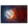 Ohaprints-Doormat-Outdoor-Indoor-Baseball-Ball-In-Fire-And-Water-Thunder-Lightening-Rubber-Door-Mat-1115-18'' x 30''