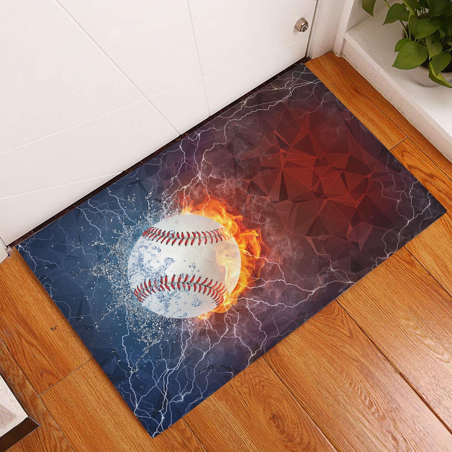 Ohaprints-Doormat-Outdoor-Indoor-Baseball-Ball-In-Fire-And-Water-Thunder-Lightening-Rubber-Door-Mat-1115-