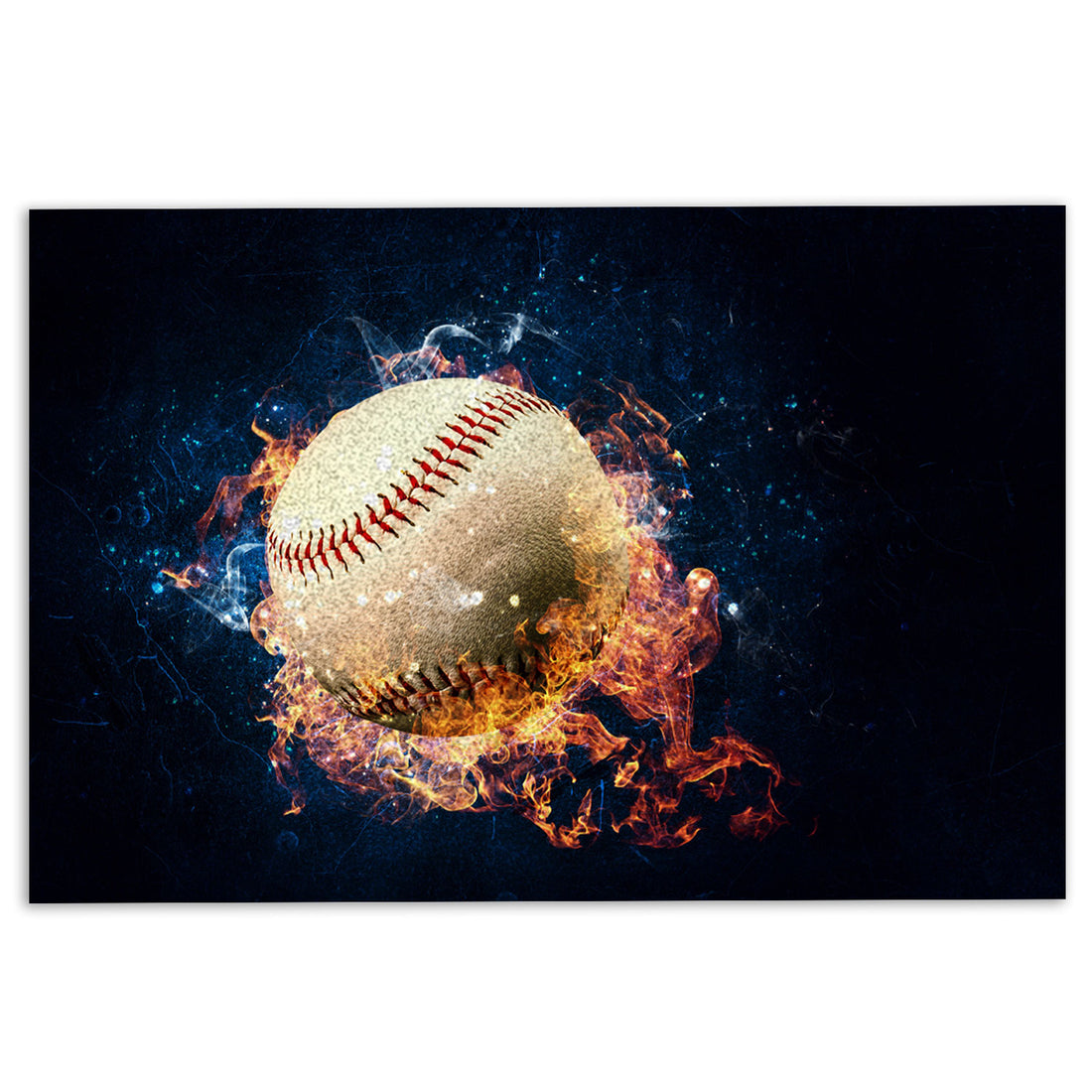 Ohaprints-Doormat-Outdoor-Indoor-Baseball-Fire-Ball-Burning-In-Fire-Rubber-Door-Mat-1116-18'' x 30''