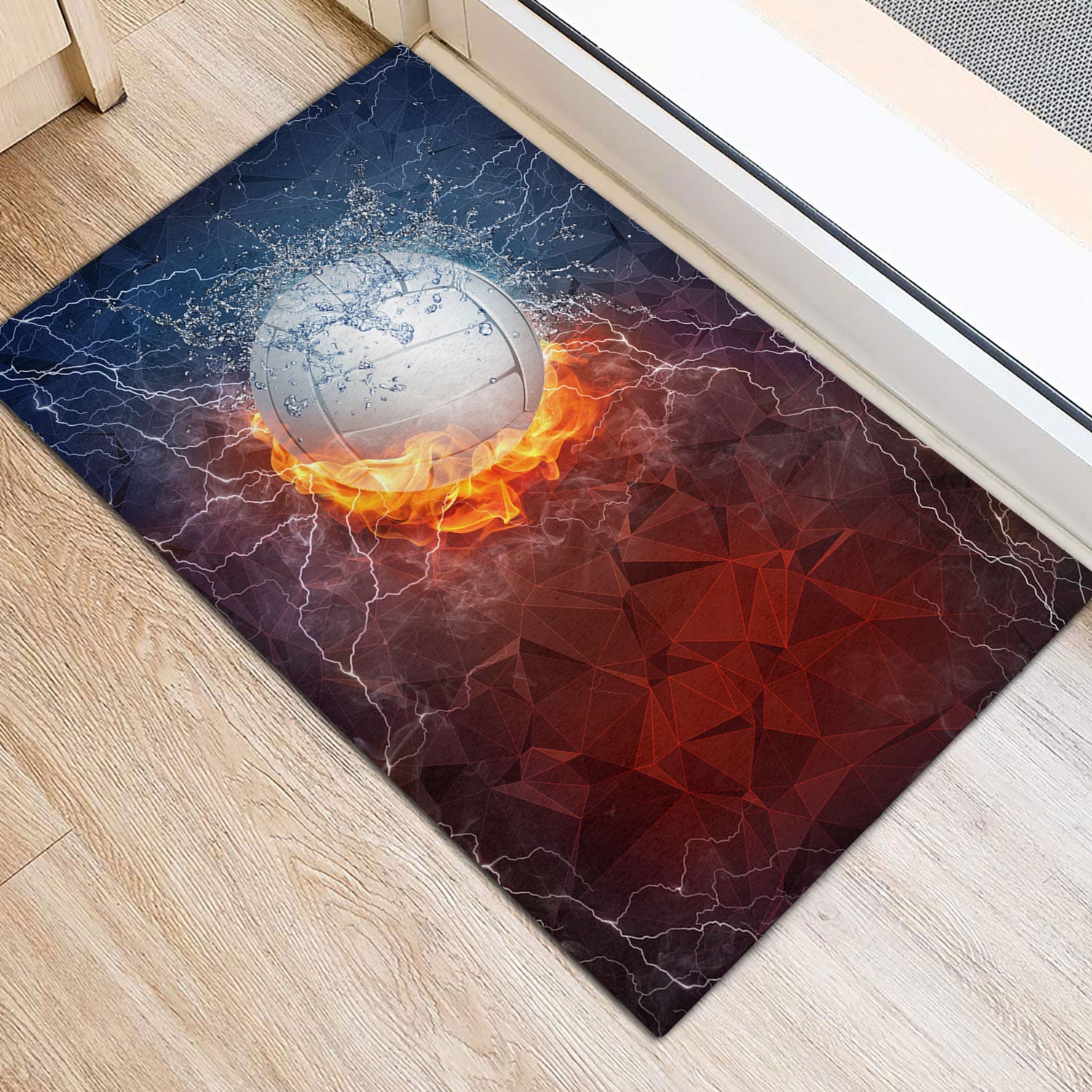 Ohaprints-Doormat-Outdoor-Indoor-Volleyball-Ball-In-Fire-And-Water-Thunder-Lightening-Rubber-Door-Mat-1119-