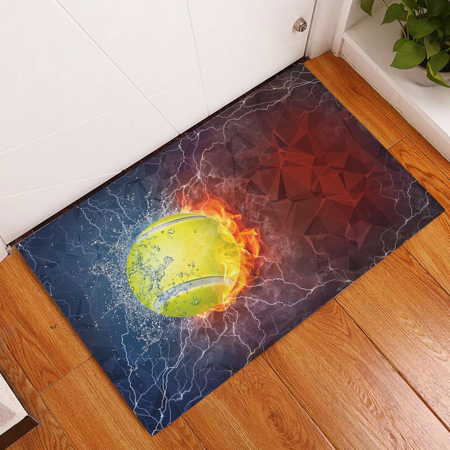 Ohaprints-Doormat-Outdoor-Indoor-Tennis-Ball-In-Fire-And-Water-Thunder-Lightening-Rubber-Door-Mat-1123-