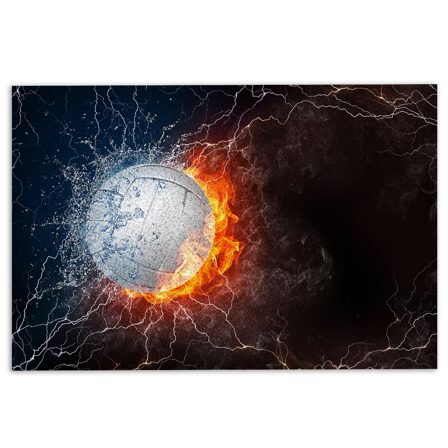 Ohaprints-Doormat-Outdoor-Indoor-Night-Volleyball-Ball-In-Fire-And-Water-Thunder-Lightening-Rubber-Door-Mat-1125-18'' x 30''