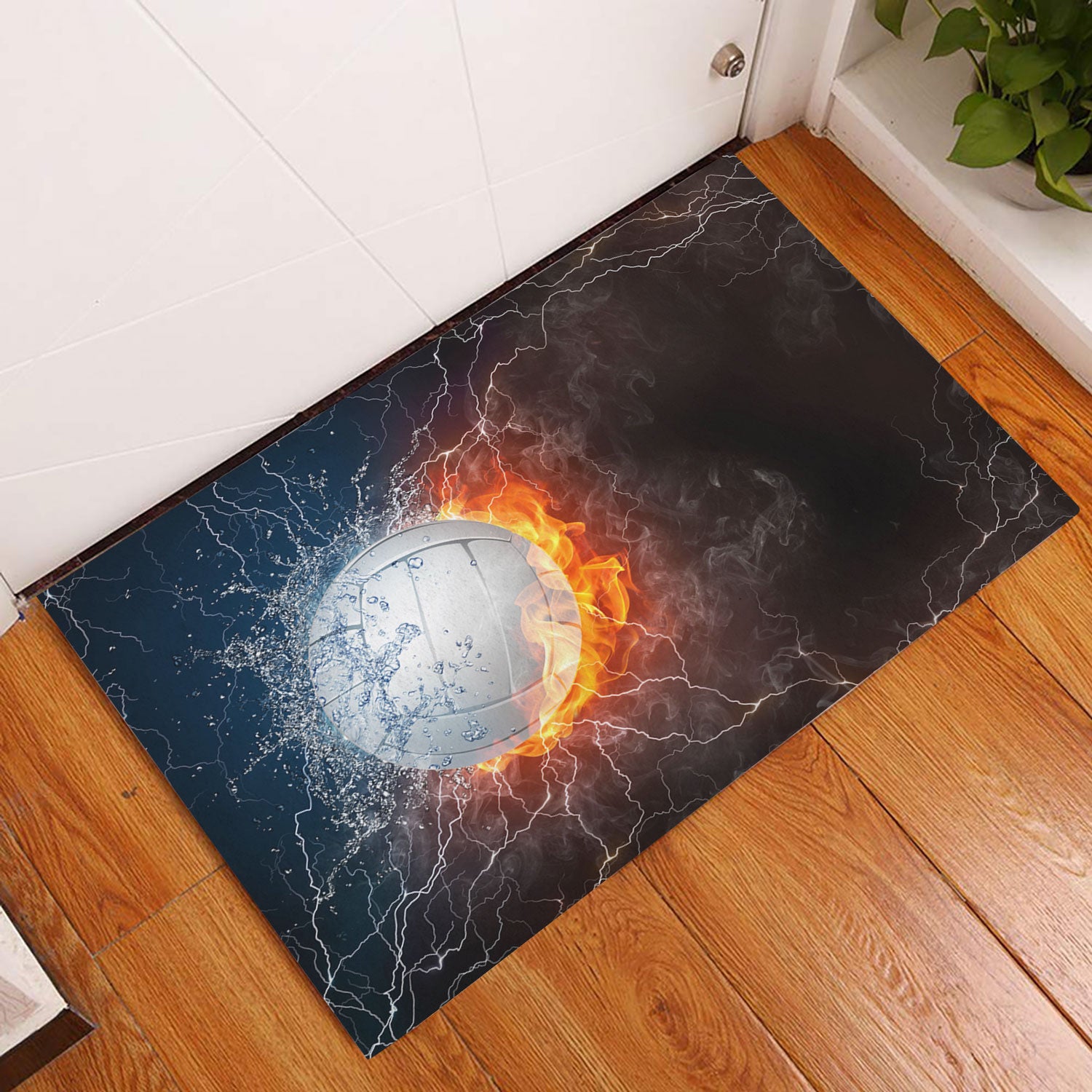 Ohaprints-Doormat-Outdoor-Indoor-Night-Volleyball-Ball-In-Fire-And-Water-Thunder-Lightening-Rubber-Door-Mat-1125-