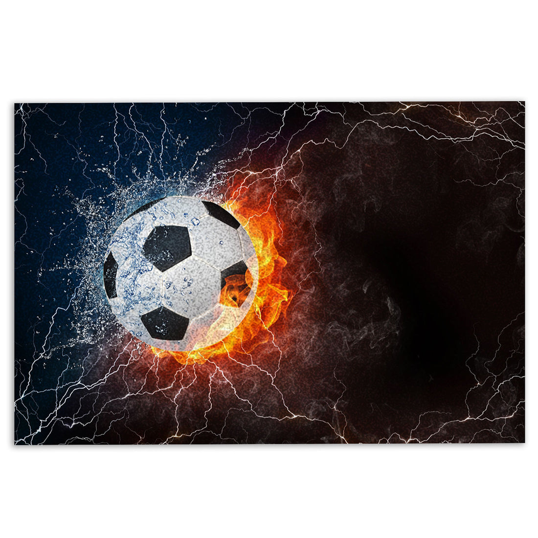 Ohaprints-Doormat-Outdoor-Indoor-Night-Soccer-Ball-In-Fire-And-Water-Thunder-Lightening-Rubber-Door-Mat-1126-18'' x 30''