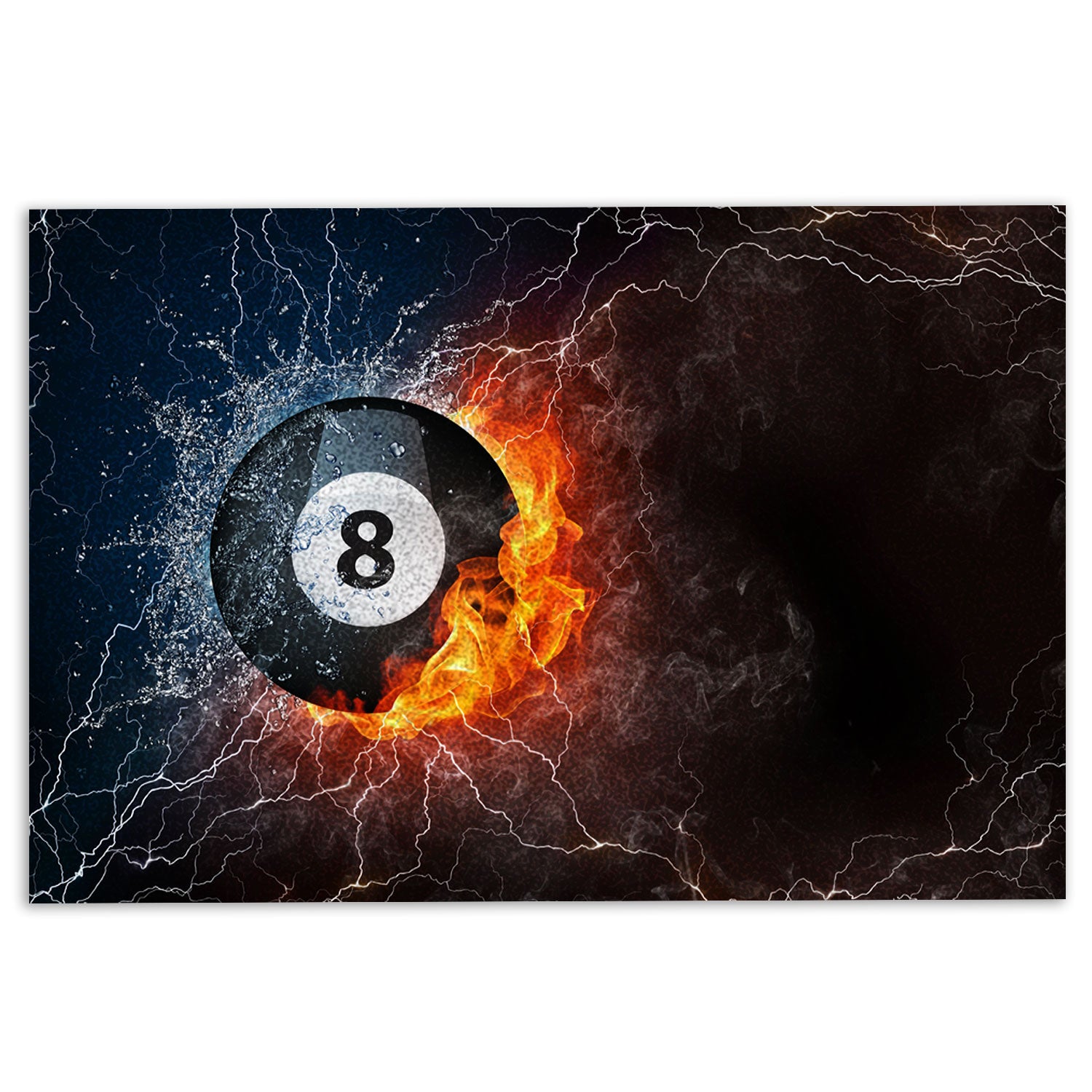 Ohaprints-Doormat-Outdoor-Indoor-Night-Billiard-Ball-In-Fire-And-Water-Thunder-Lightening-Rubber-Door-Mat-1127-18'' x 30''