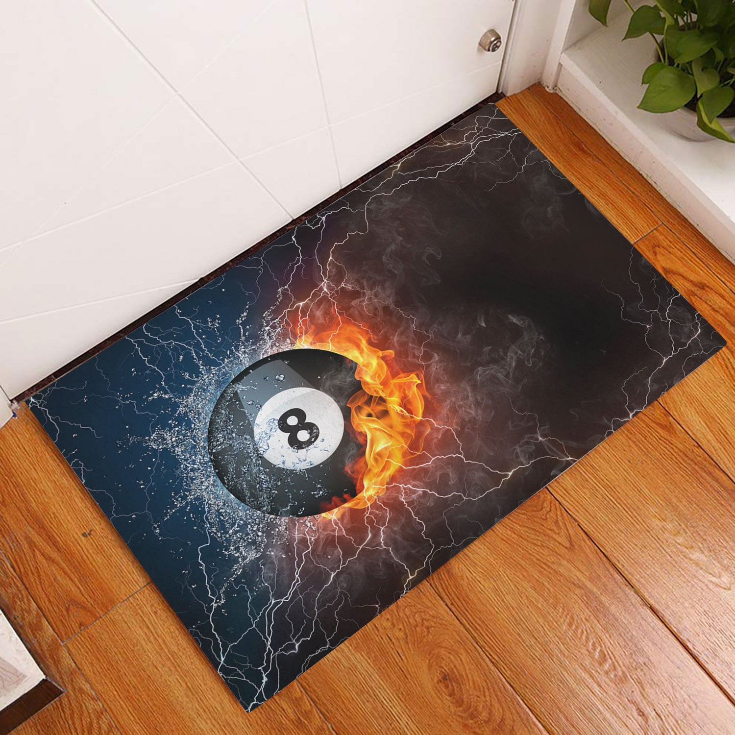 Ohaprints-Doormat-Outdoor-Indoor-Night-Billiard-Ball-In-Fire-And-Water-Thunder-Lightening-Rubber-Door-Mat-1127-