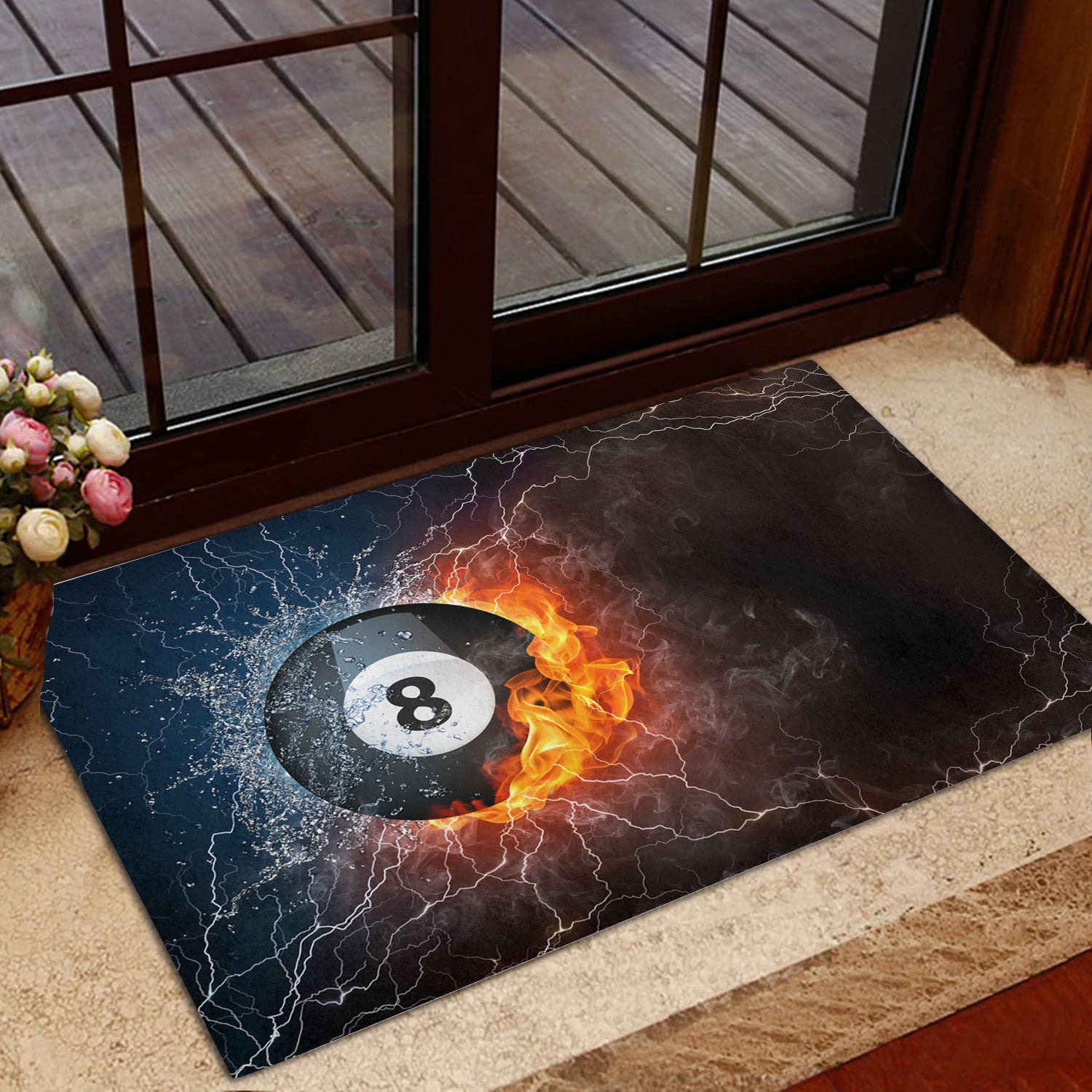 Ohaprints-Doormat-Outdoor-Indoor-Night-Billiard-Ball-In-Fire-And-Water-Thunder-Lightening-Rubber-Door-Mat-1127-