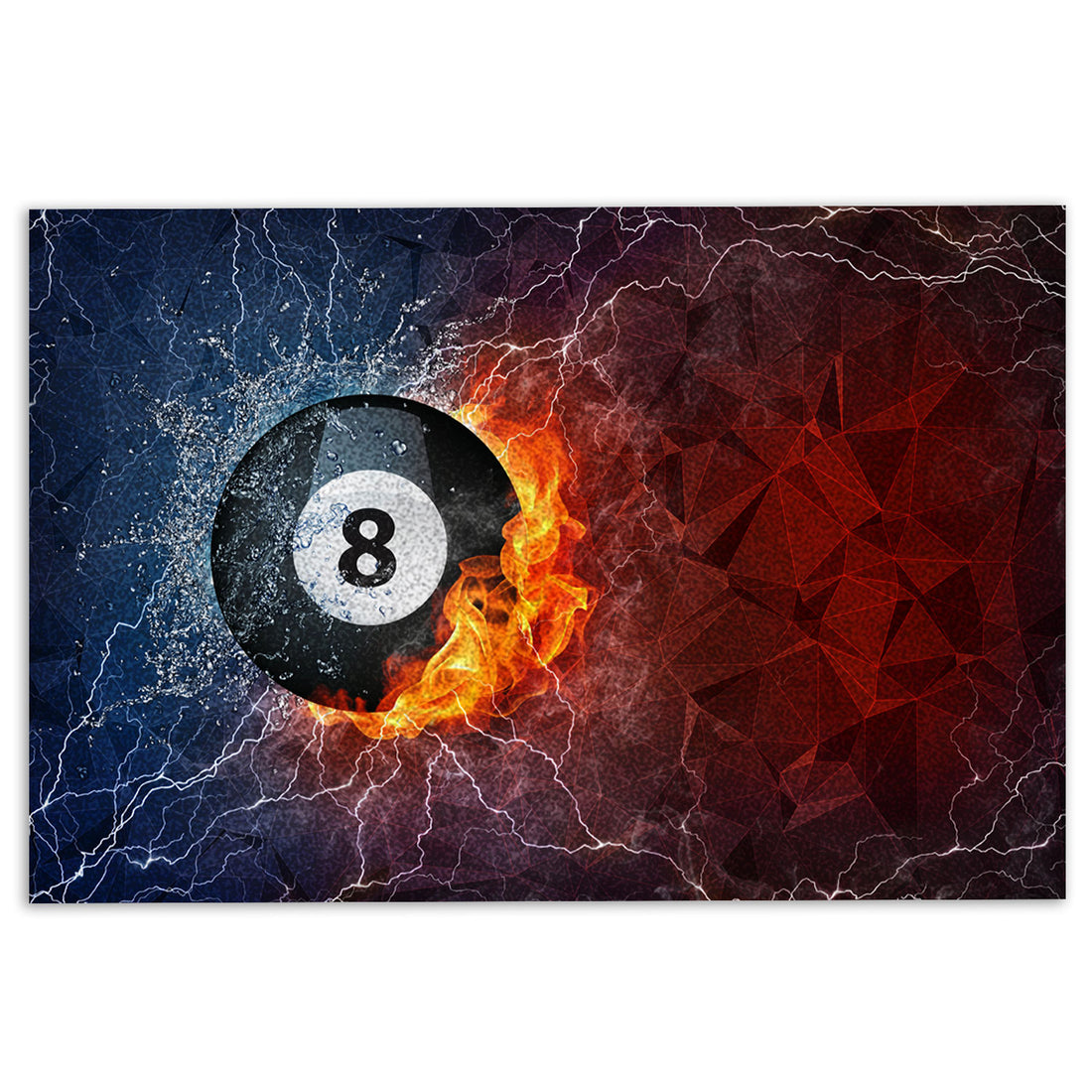 Ohaprints-Doormat-Outdoor-Indoor-Billiard-Ball-In-Fire-And-Water-Thunder-Lightening-Rubber-Door-Mat-1128-18'' x 30''