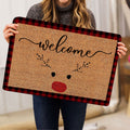 Ohaprints-Doormat-Outdoor-Indoor-Merrry-Christmas-Rudolph-Welcome-Red-Buffalo-Plaid-Xmas-Holiday-Rubber-Door-Mat-2013-