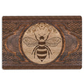 Ohaprints-Doormat-Outdoor-Indoor-Bee-Honey-Bee-Sculpture-Wood-Pattern-Animal-Lovers-Rubber-Door-Mat-53-18'' x 30''