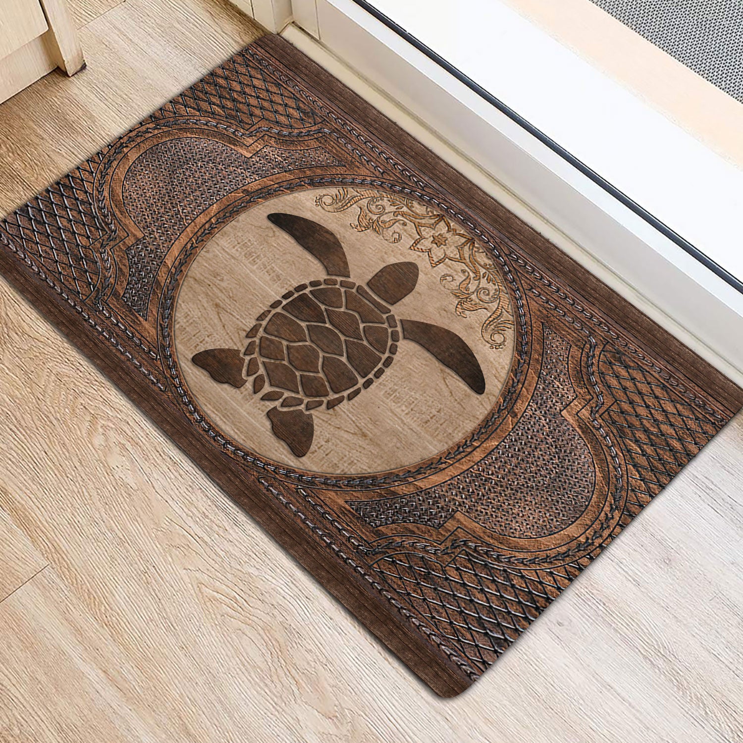 Ohaprints-Doormat-Outdoor-Indoor-Turtle-Sculpture-Wood-Pattern-Sea-Animal-Lovers-Rubber-Door-Mat-62-