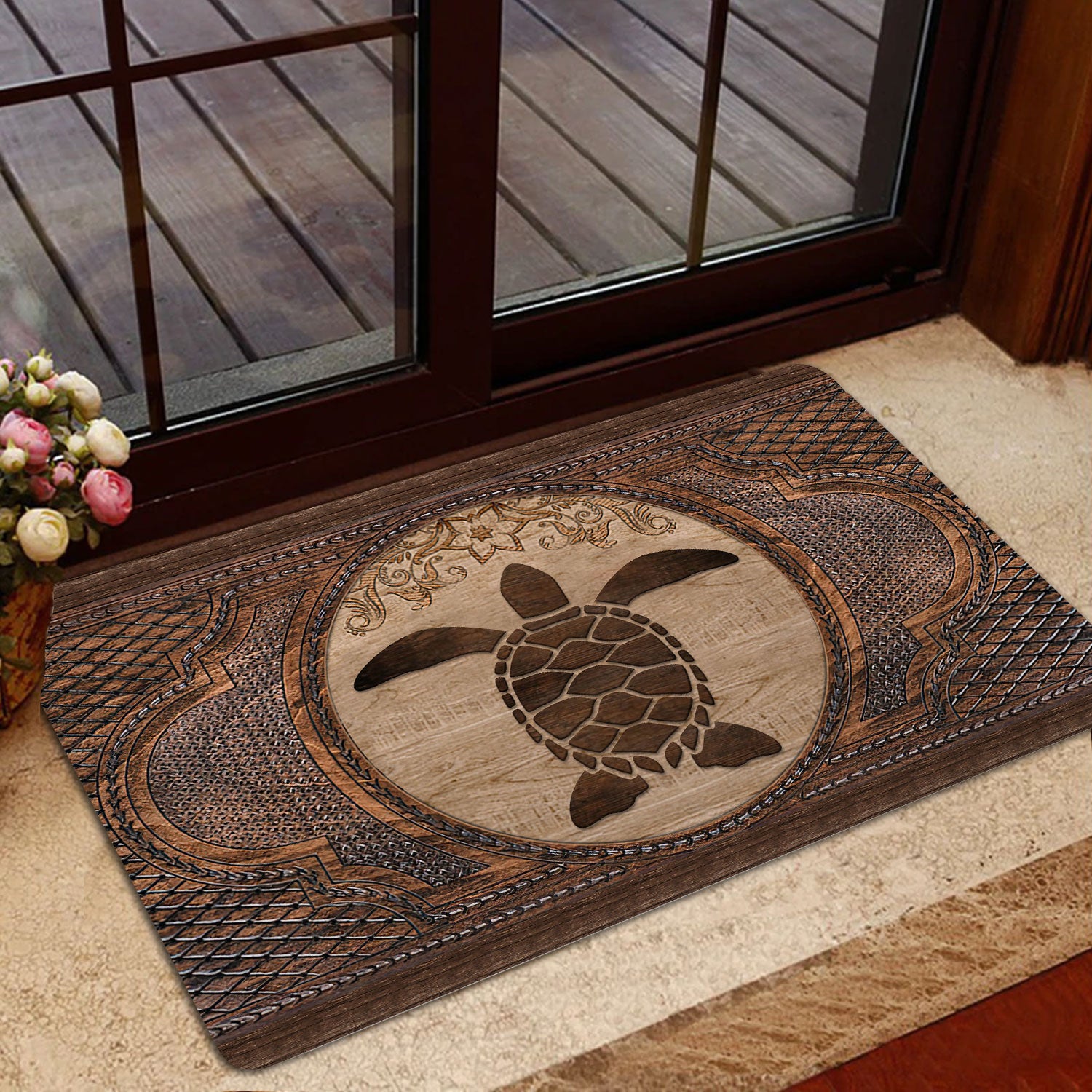 Ohaprints-Doormat-Outdoor-Indoor-Turtle-Sculpture-Wood-Pattern-Sea-Animal-Lovers-Rubber-Door-Mat-62-