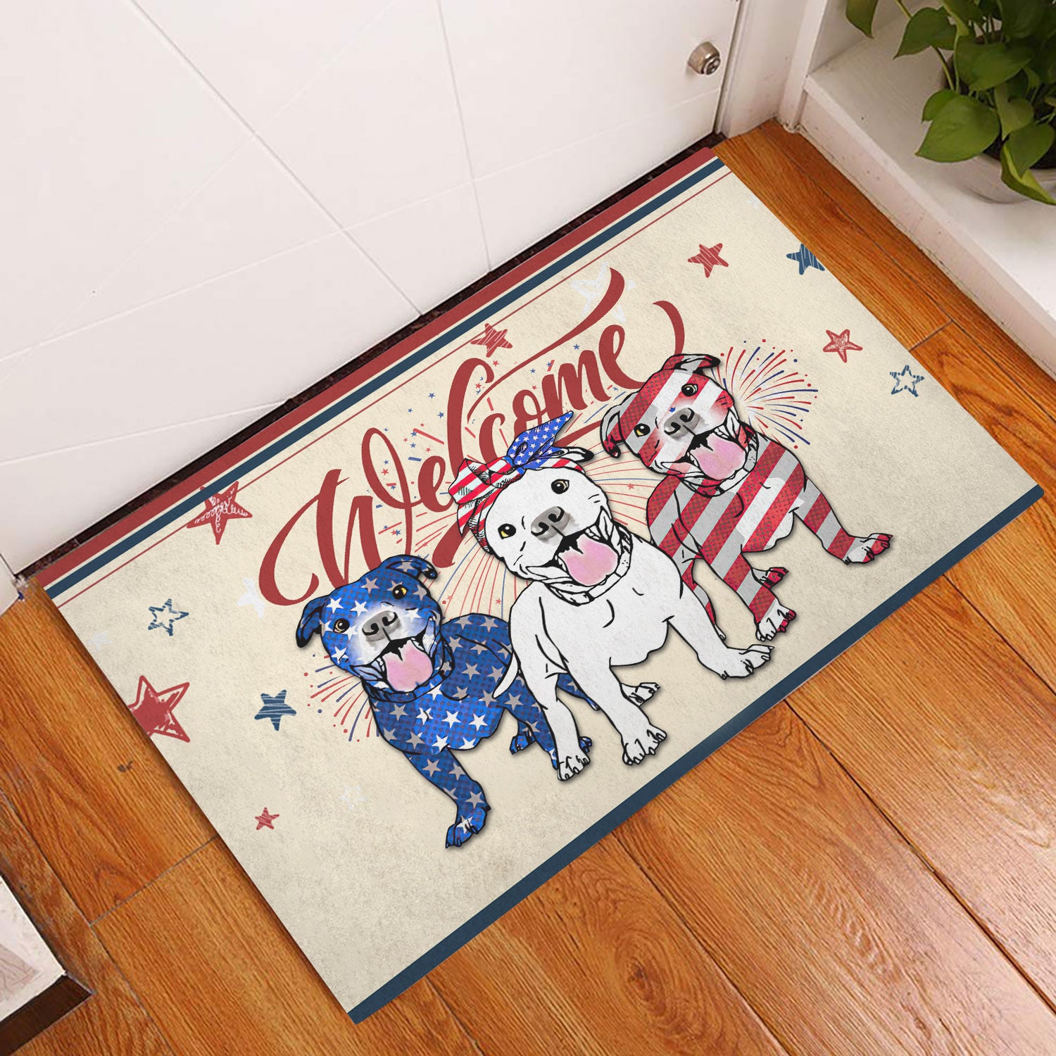 Ohaprints-Doormat-Outdoor-Indoor-Pitbull-Dog-Patriotic-American-4Th-Of-July-Independence-Day-Rubber-Door-Mat-1138-