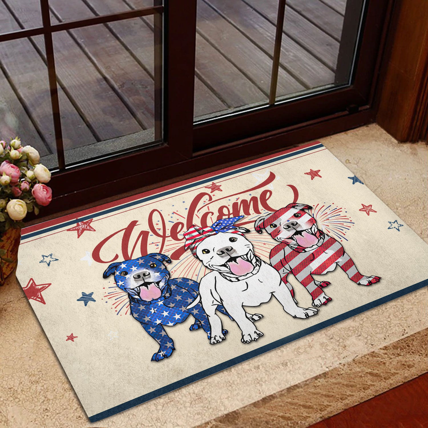 Ohaprints-Doormat-Outdoor-Indoor-Pitbull-Dog-Patriotic-American-4Th-Of-July-Independence-Day-Rubber-Door-Mat-1138-