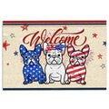 Ohaprints-Doormat-Outdoor-Indoor-French-Bulldog-American-Patriotic-4Th-Of-July-Independence-Day-Rubber-Door-Mat-1139-18'' x 30''