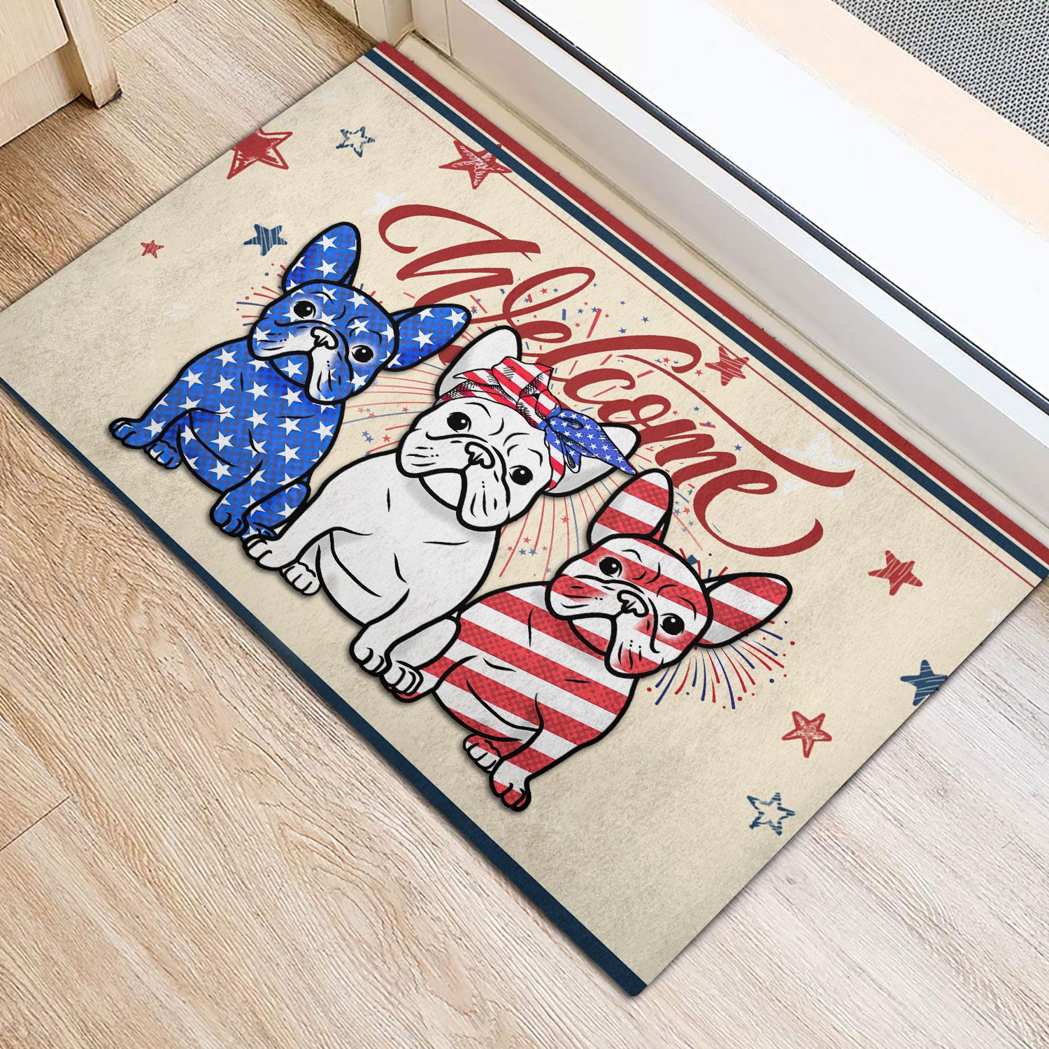 Ohaprints-Doormat-Outdoor-Indoor-French-Bulldog-American-Patriotic-4Th-Of-July-Independence-Day-Rubber-Door-Mat-1139-