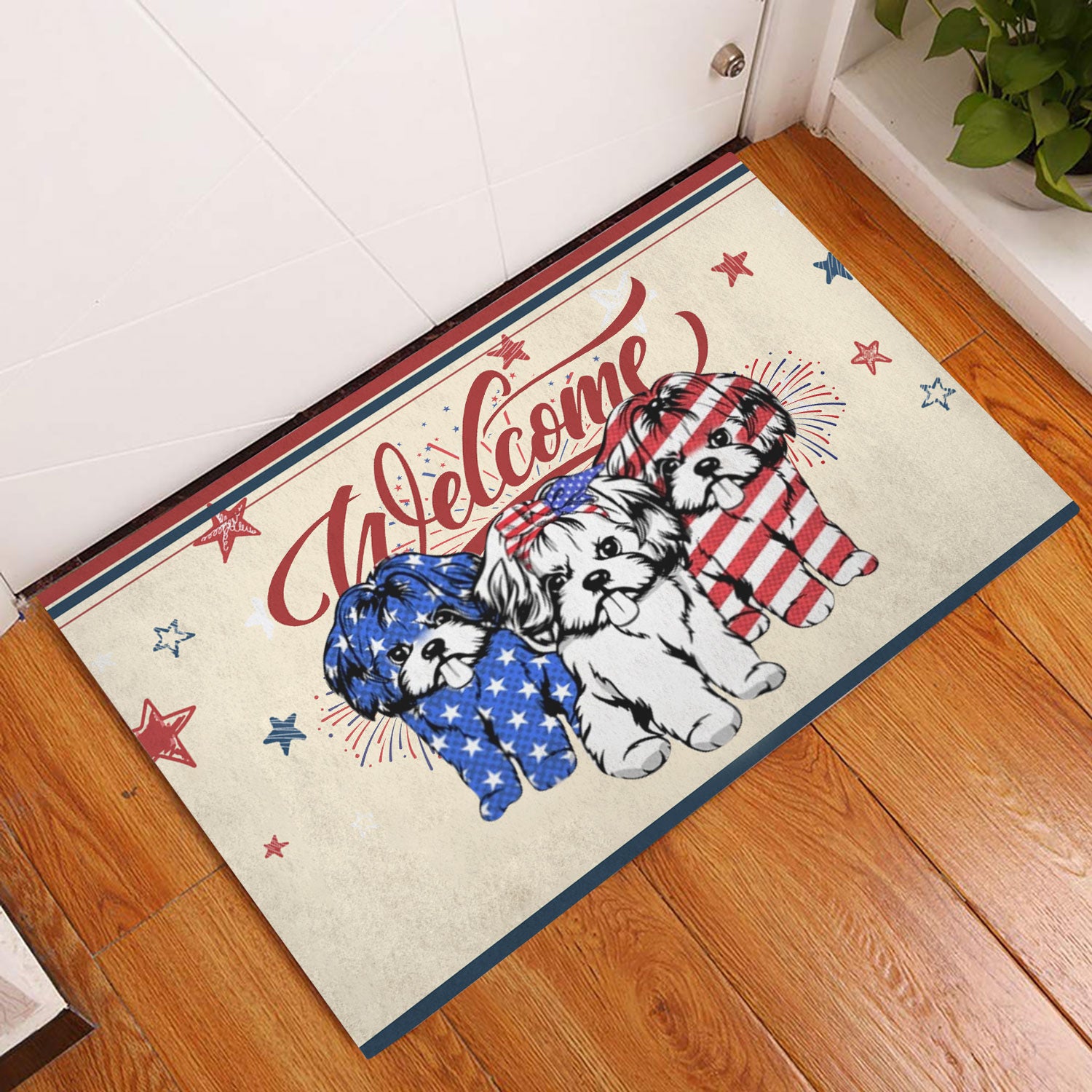 Ohaprints-Doormat-Outdoor-Indoor-Shih-Tzu-Shitzu-Patriotic-American-4Th-Of-July-Independence-Day-Rubber-Door-Mat-1141-