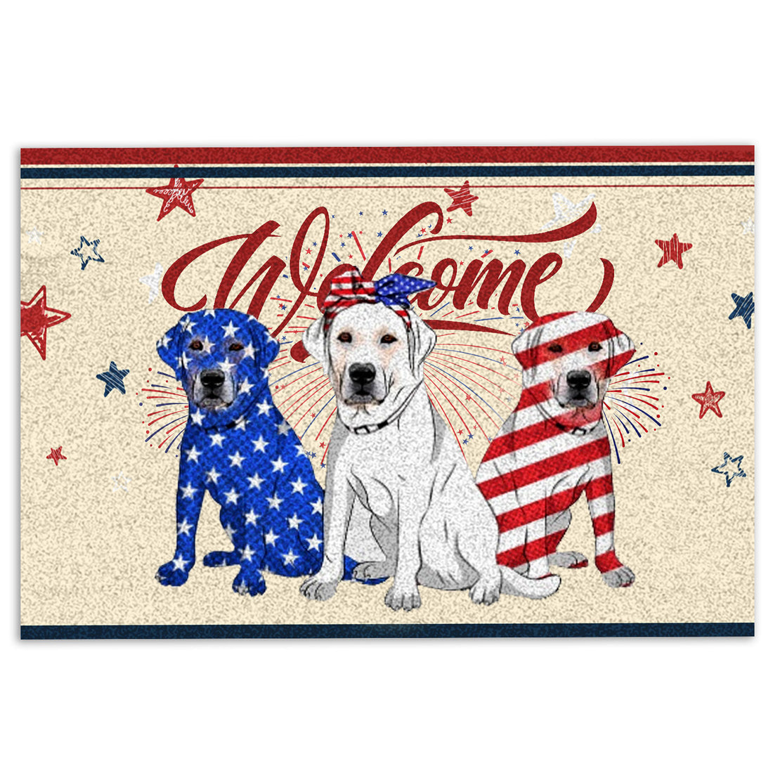 Ohaprints-Doormat-Outdoor-Indoor-Labrador-Retriever-Patriotic-American-4Th-July-Independence-Day-Rubber-Door-Mat-1144-18'' x 30''