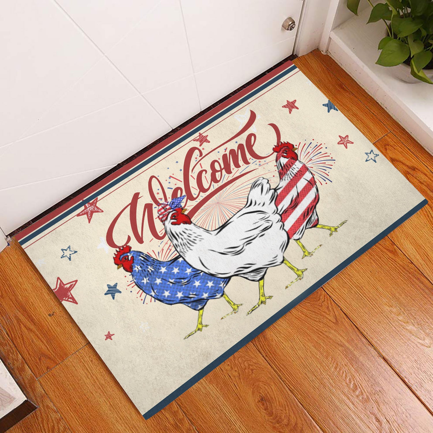 Ohaprints-Doormat-Outdoor-Indoor-Chicken-Patriotic-American-Firework-4Th-Of-July-Independence-Day-Rubber-Door-Mat-1177-