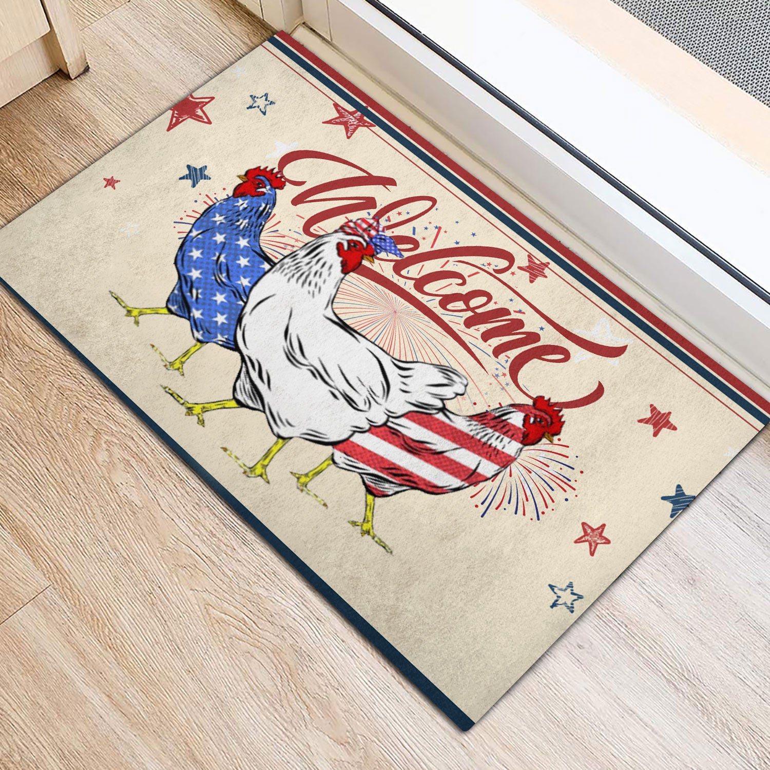 Ohaprints-Doormat-Outdoor-Indoor-Chicken-Patriotic-American-Firework-4Th-Of-July-Independence-Day-Rubber-Door-Mat-1177-