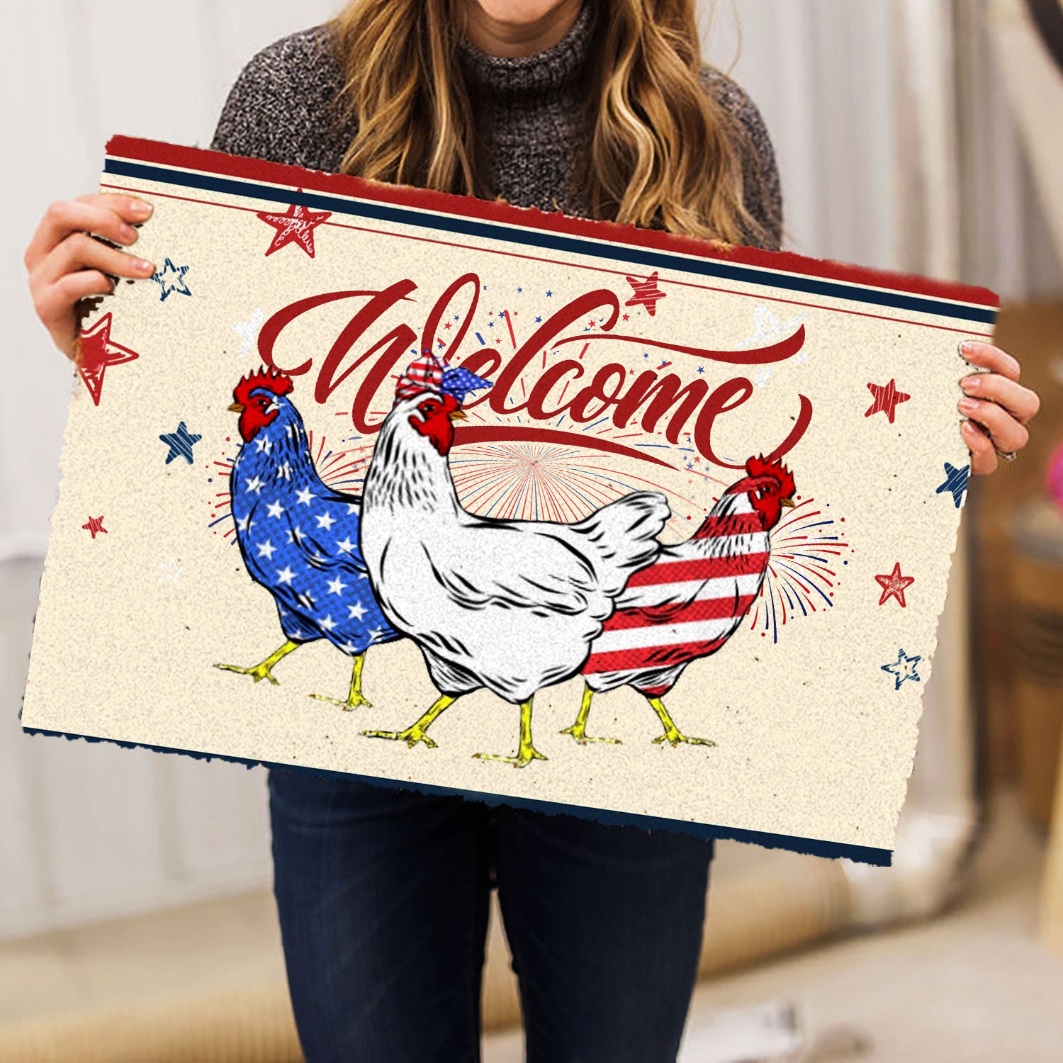 Ohaprints-Doormat-Outdoor-Indoor-Chicken-Patriotic-American-Firework-4Th-Of-July-Independence-Day-Rubber-Door-Mat-1177-