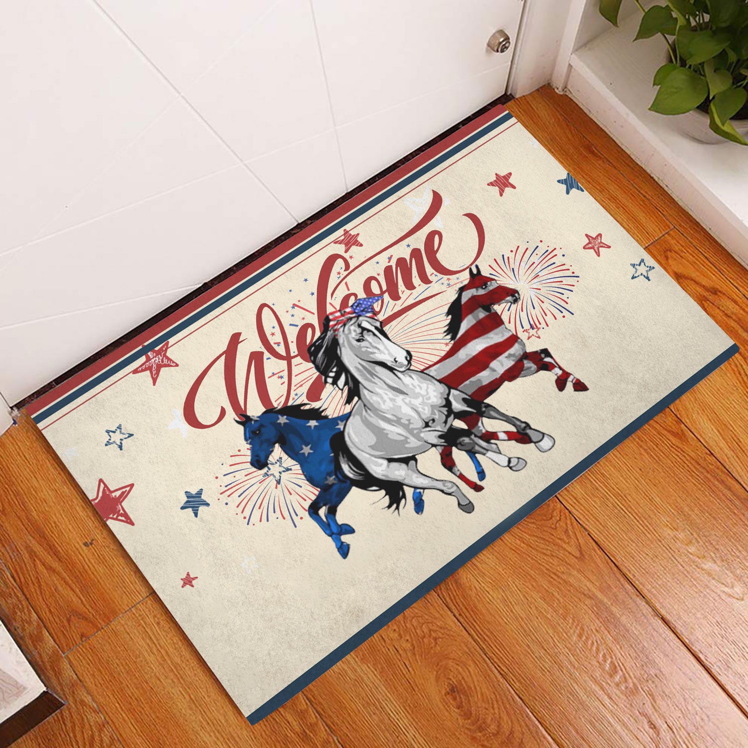 Ohaprints-Doormat-Outdoor-Indoor-Horses-Patriotic-American-Firework-4Th-Of-July-Independence-Day-Rubber-Door-Mat-484-