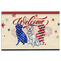 Ohaprints-Doormat-Outdoor-Indoor-Golden-Retriever-Patriotic-American-4Th-Of-July-Independence-Day-Rubber-Door-Mat-1146-18'' x 30''