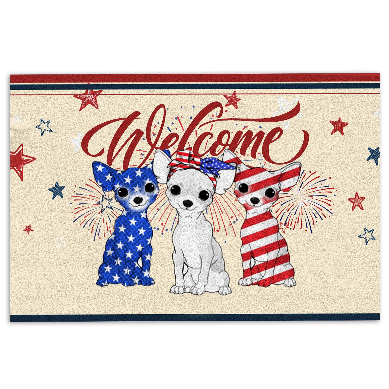 Ohaprints-Doormat-Outdoor-Indoor-Chihuahua-Patriotic-American-Firework-4Th-July-Independence-Day-Rubber-Door-Mat-1147-18'' x 30''