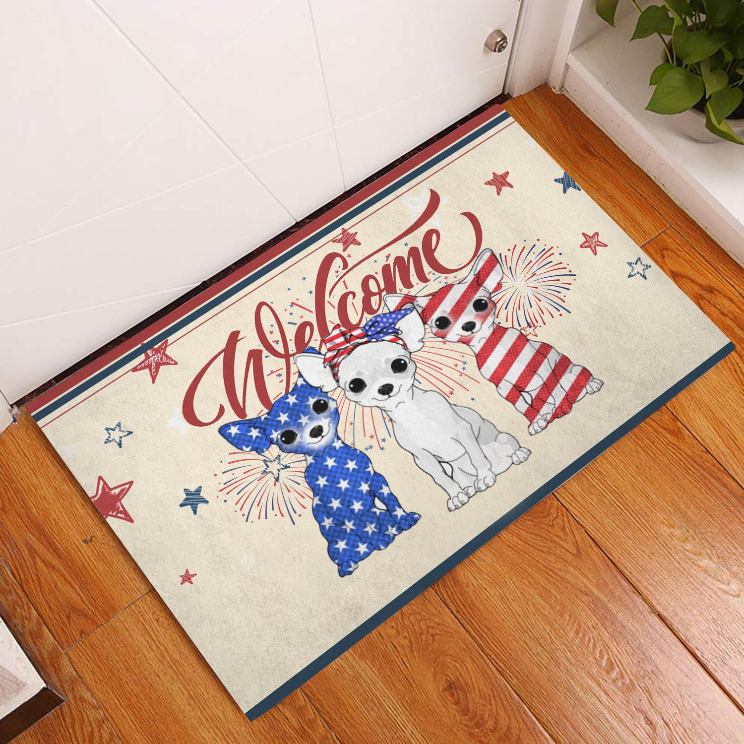 Ohaprints-Doormat-Outdoor-Indoor-Chihuahua-Patriotic-American-Firework-4Th-July-Independence-Day-Rubber-Door-Mat-1147-