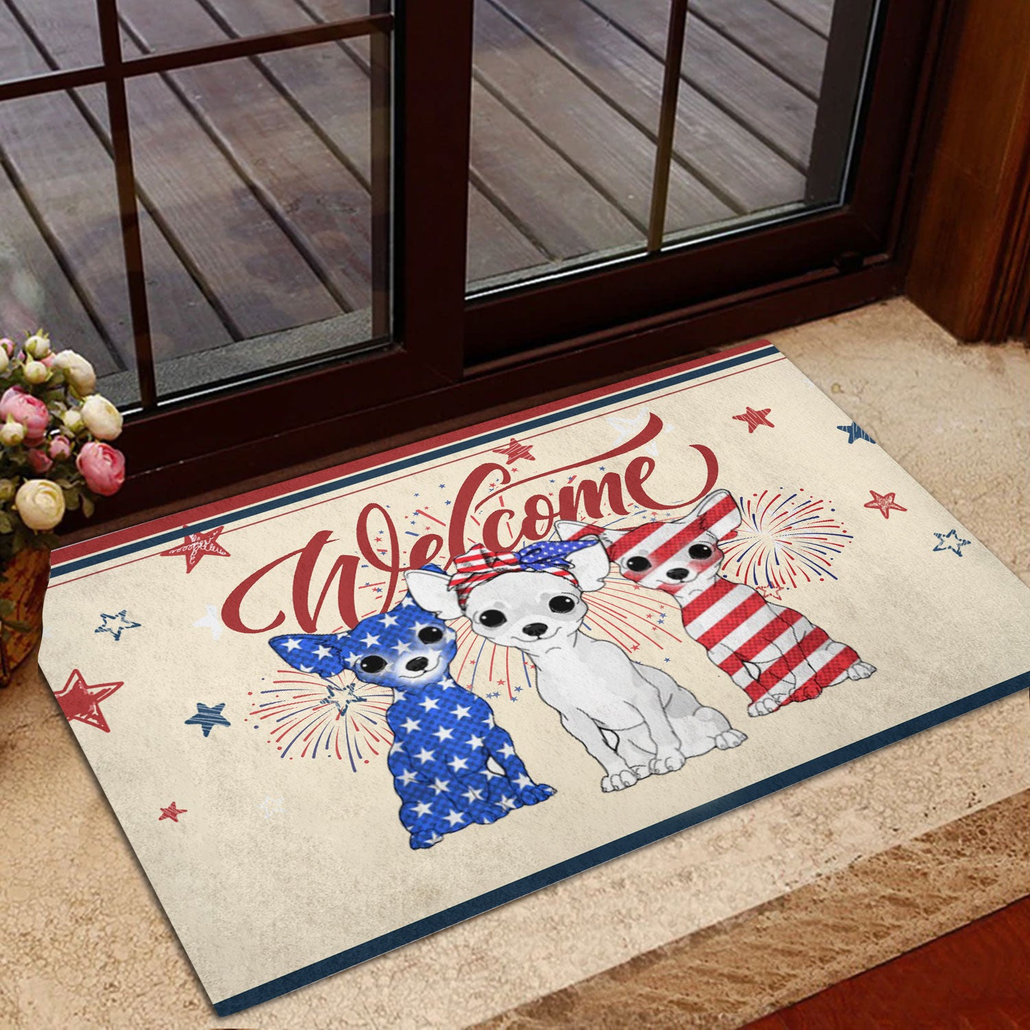 Ohaprints-Doormat-Outdoor-Indoor-Chihuahua-Patriotic-American-Firework-4Th-July-Independence-Day-Rubber-Door-Mat-1147-