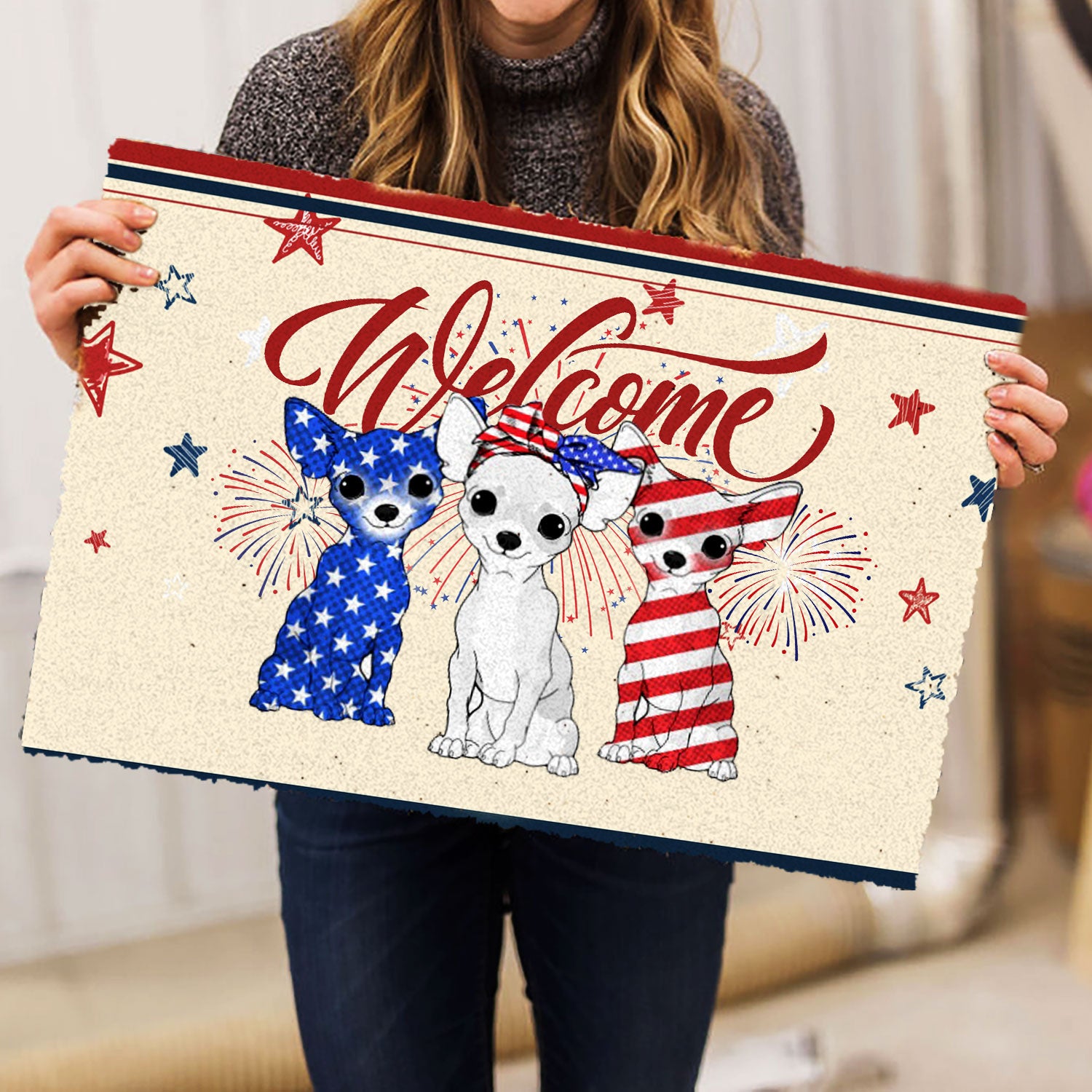 Ohaprints-Doormat-Outdoor-Indoor-Chihuahua-Patriotic-American-Firework-4Th-July-Independence-Day-Rubber-Door-Mat-1147-