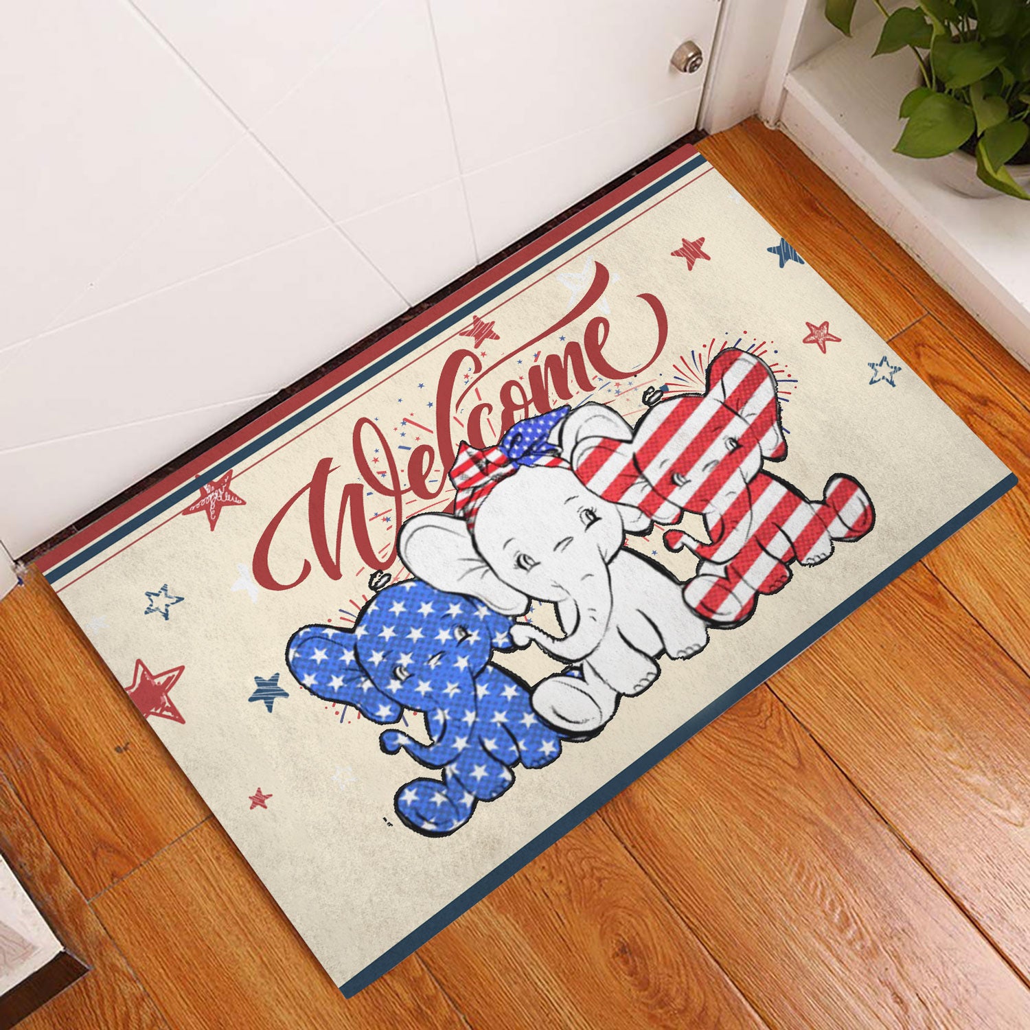 Ohaprints-Doormat-Outdoor-Indoor-Elephant-Patriotic-American-Firework-4Th-July-Independence-Day-Rubber-Door-Mat-1149-