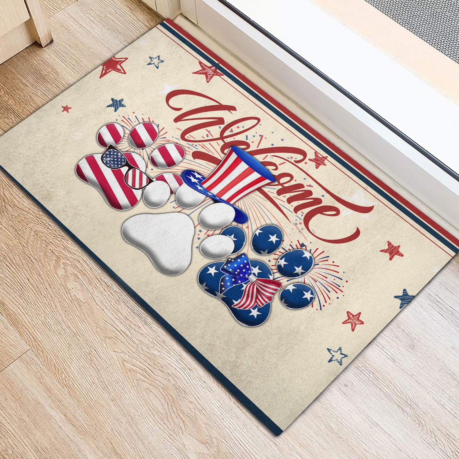 Ohaprints-Doormat-Outdoor-Indoor-Dog-Paw-Patriotic-American-Firework-4Th-Of-July-Independence-Day-Rubber-Door-Mat-1150-