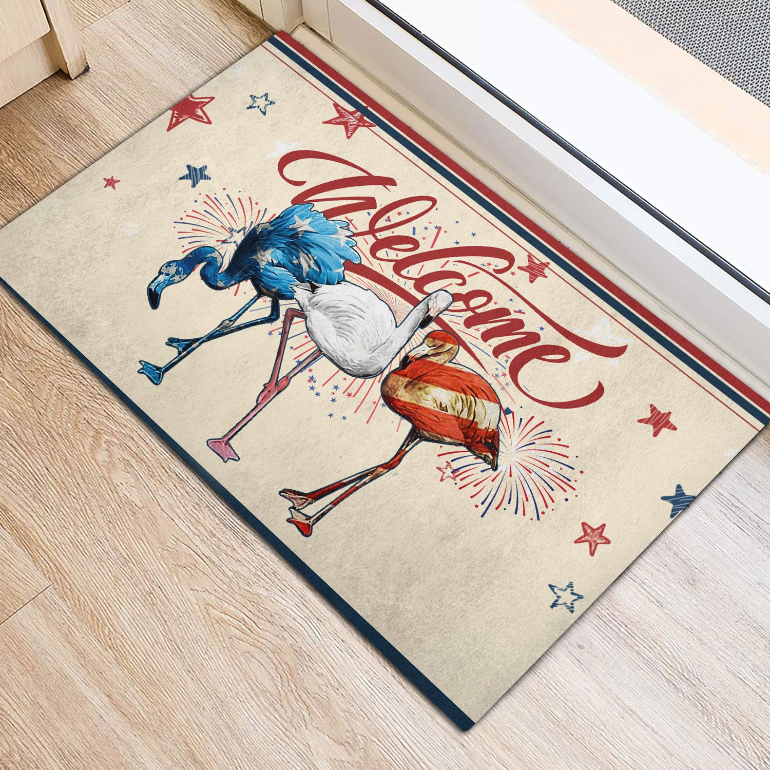 Ohaprints-Doormat-Outdoor-Indoor-Flamingo-Patriotic-America-Firework-4Th-Of-July-Independence-Day-Rubber-Door-Mat-1152-