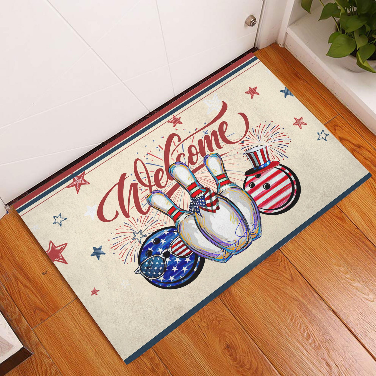 Ohaprints-Doormat-Outdoor-Indoor-Bowling-Patriotic-American-Firework-4Th-Of-July-Independence-Day-Rubber-Door-Mat-1155-