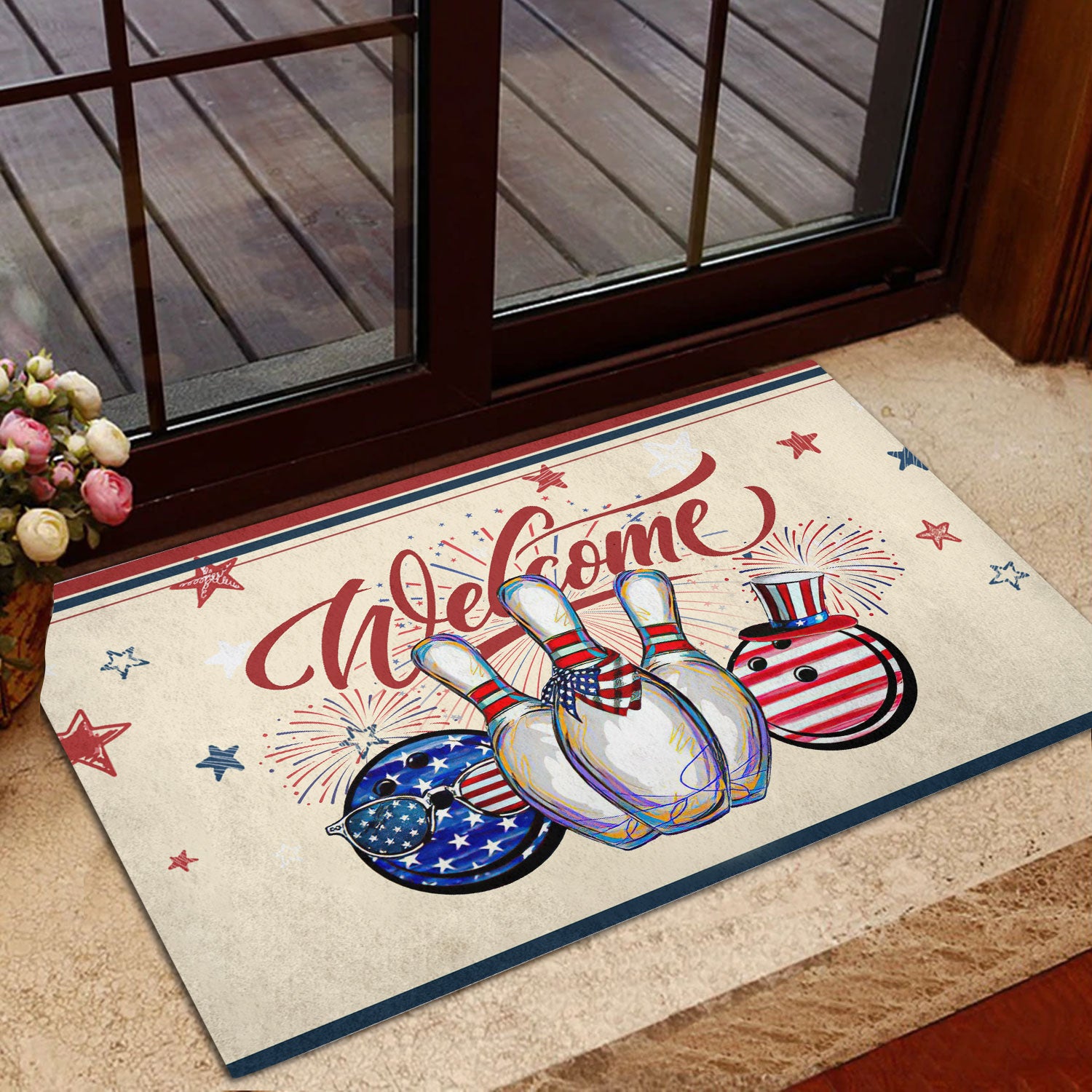 Ohaprints-Doormat-Outdoor-Indoor-Bowling-Patriotic-American-Firework-4Th-Of-July-Independence-Day-Rubber-Door-Mat-1155-