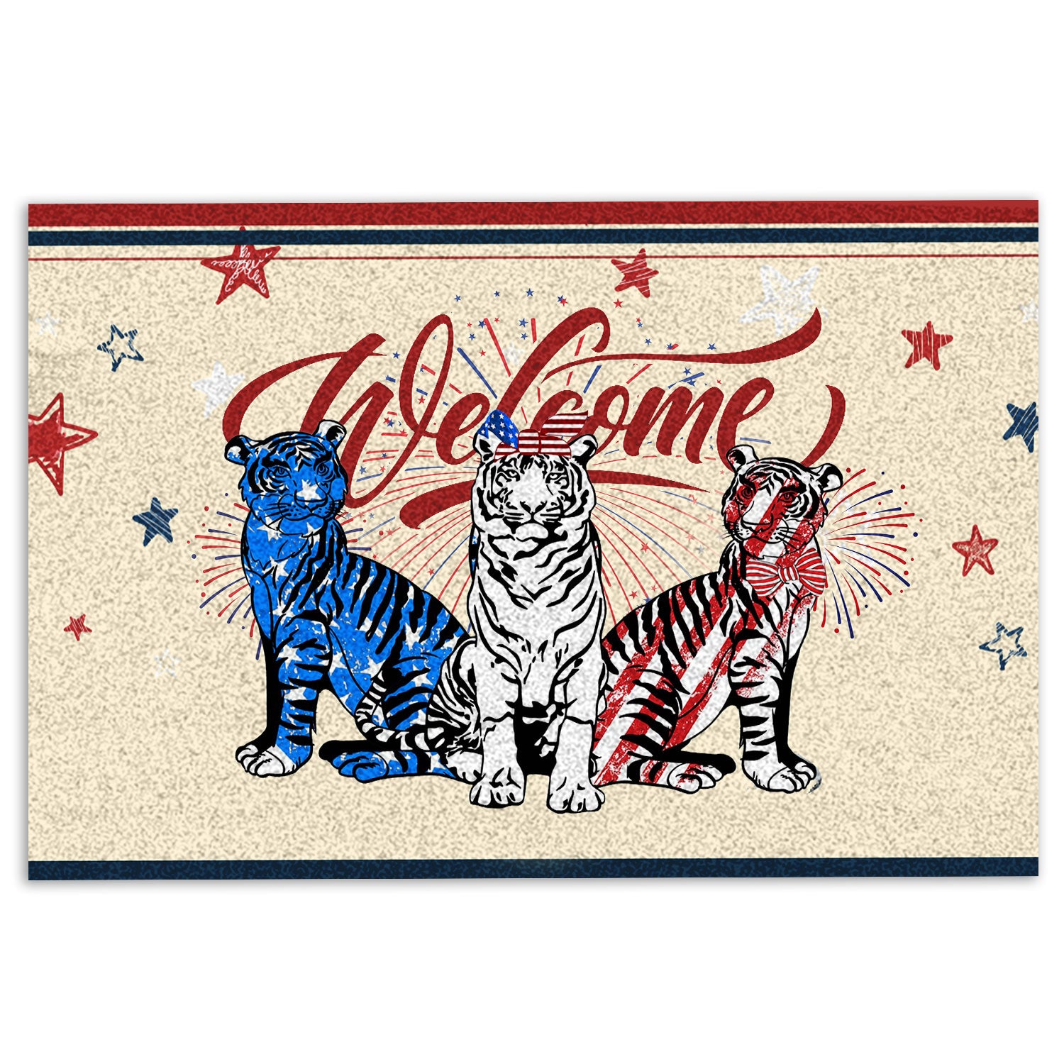 Ohaprints-Doormat-Outdoor-Indoor-Tiger-Patriotic-American-Firework-4Th-Of-July-Independence-Day-Rubber-Door-Mat-1156-18'' x 30''