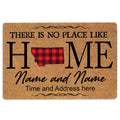 Ohaprints-Doormat-Outdoor-Indoor-Montana-Red-Plaid-Pattern-Custom-Personalized-Name-Number-Rubber-Door-Mat-135-18'' x 30''