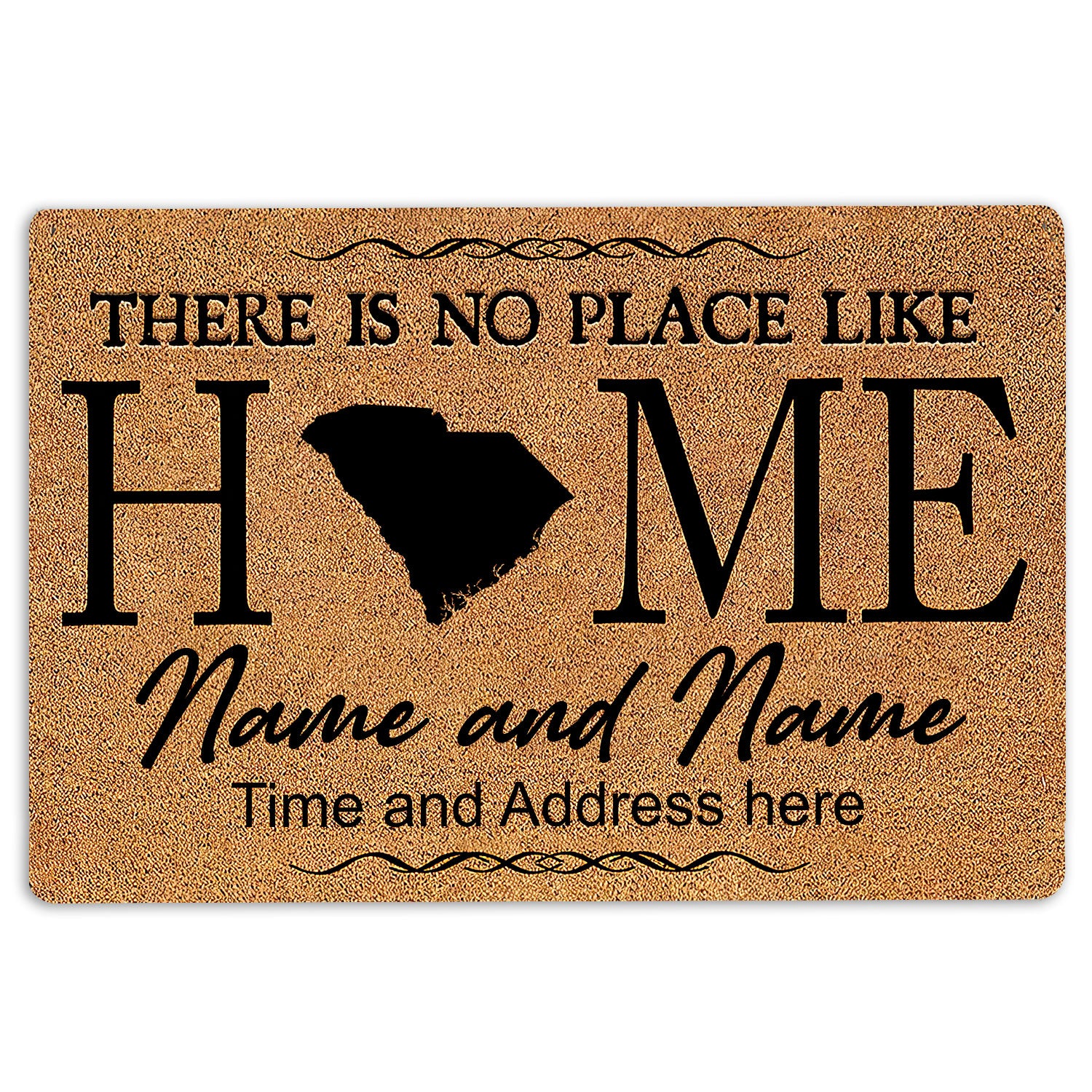 Ohaprints-Doormat-Outdoor-Indoor-Place-Like-Home-South-Carolina-Custom-Personalized-Name-Number-Rubber-Door-Mat-138-18'' x 30''