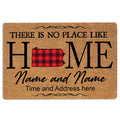 Ohaprints-Doormat-Outdoor-Indoor-Pennsylvania-Red-Plaid-Pattern-Custom-Personalized-Name-Number-Rubber-Door-Mat-143-18'' x 30''